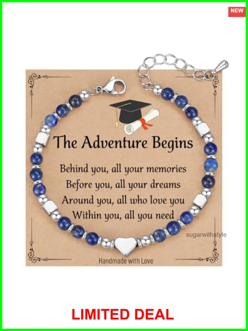 Graduation Bracelet Gift for Her 7 Inch Link Bracelet Graduation Keepsake